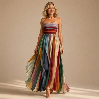 Robe longue évasée pour femme