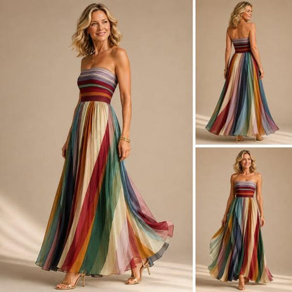 Robe longue évasée pour femme